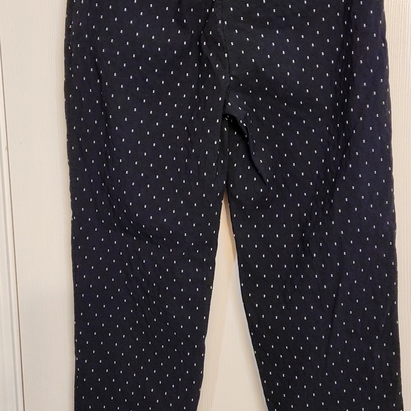 Zac & Rachel Black Polka Dot Stretch Pull-On Straight Ankle Pants Women’s Size 6 - Picture 3 of 4